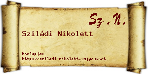 Sziládi Nikolett névjegykártya